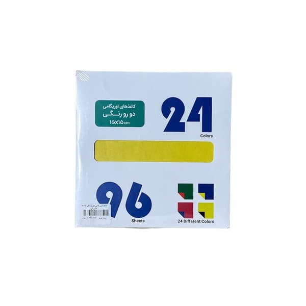 کاغذ اوریگامی دو رو رنگی 15*15 96 برگی