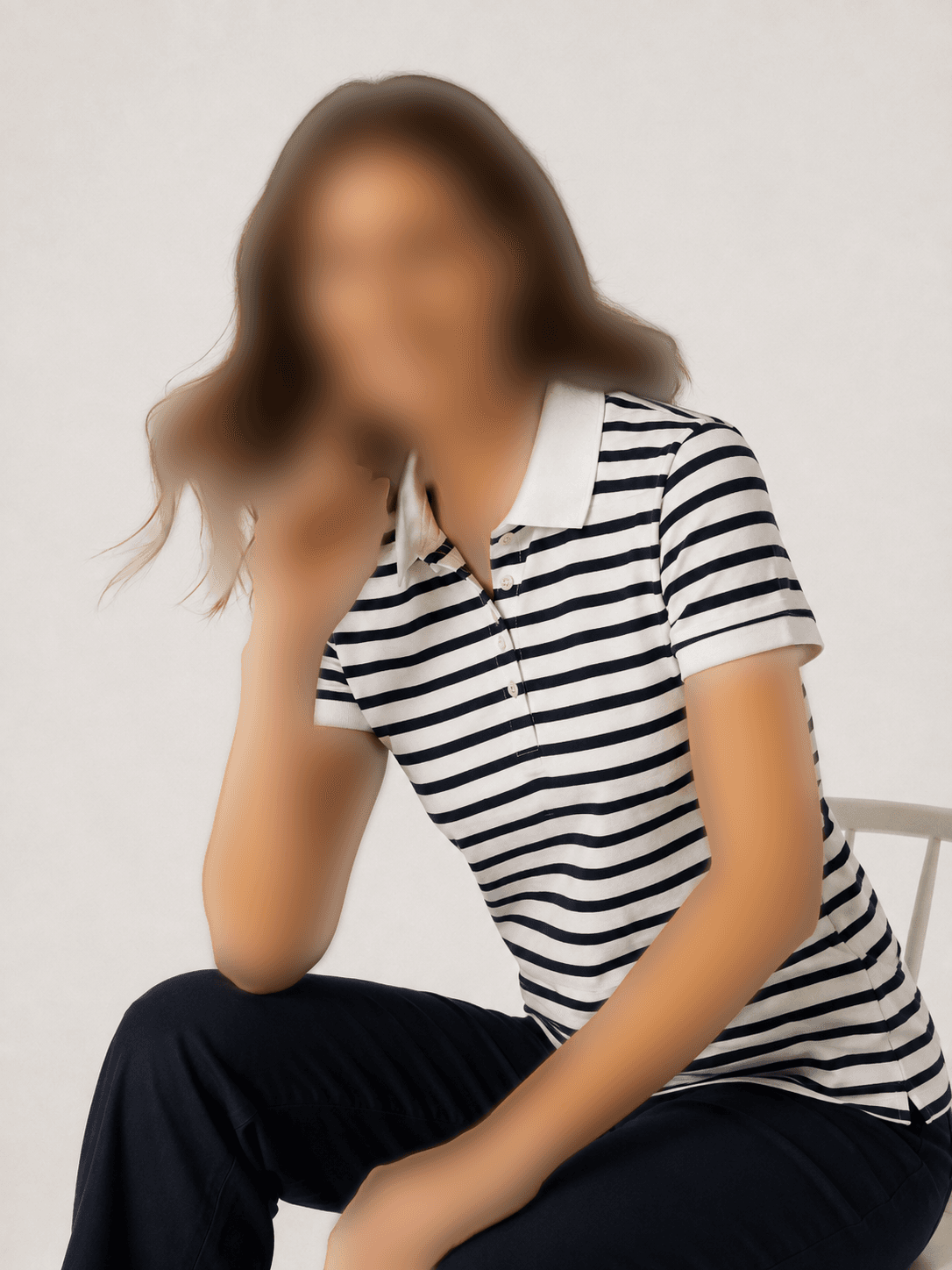 پولوشرت آستین کوتاه زنانه اسمارا Esmara طرح راه راه سفید مشکی