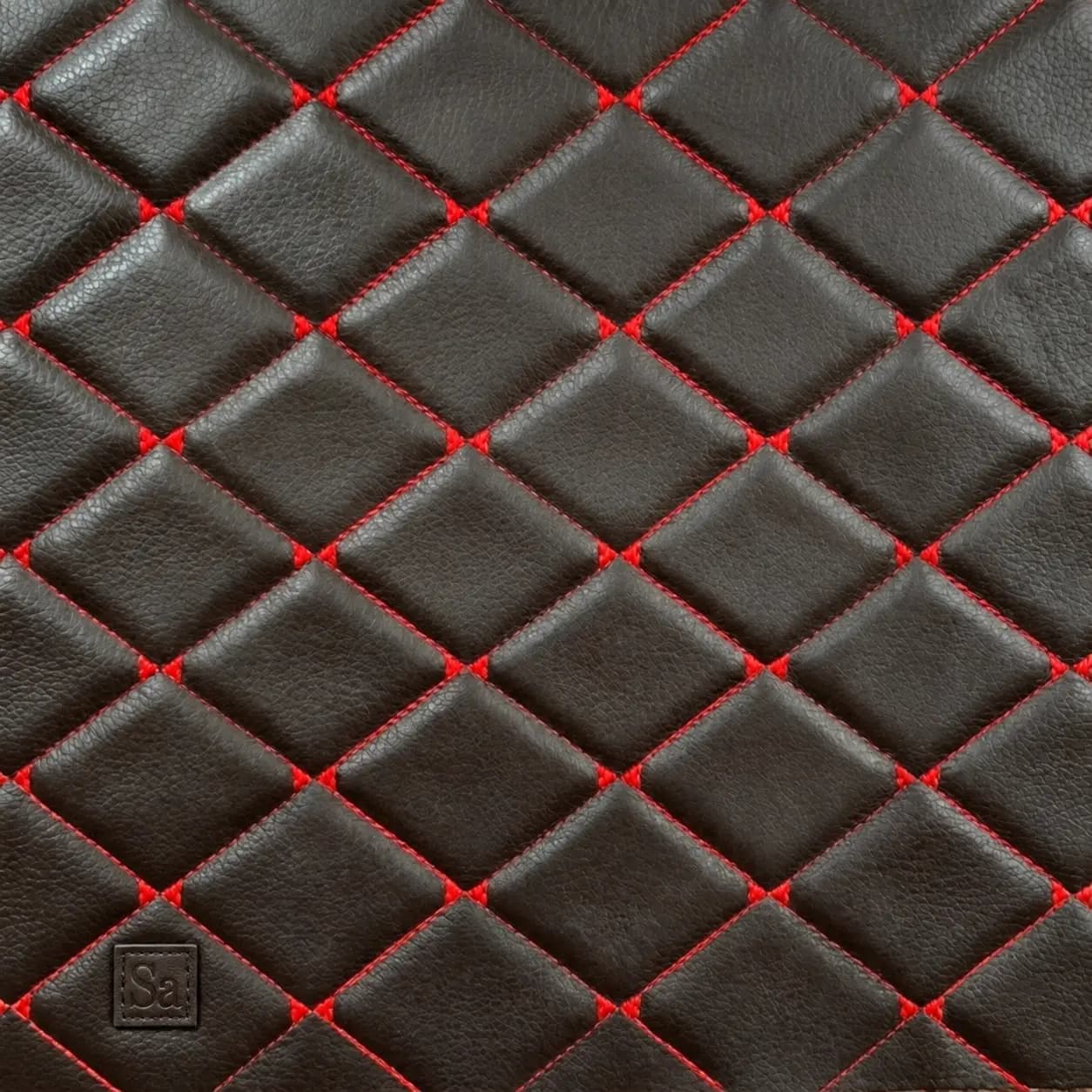 چرم PVC گل‌دوزی سه‌بعدی پاپیون لوزی سارووان – کد E-L-21 — تصویر ۵