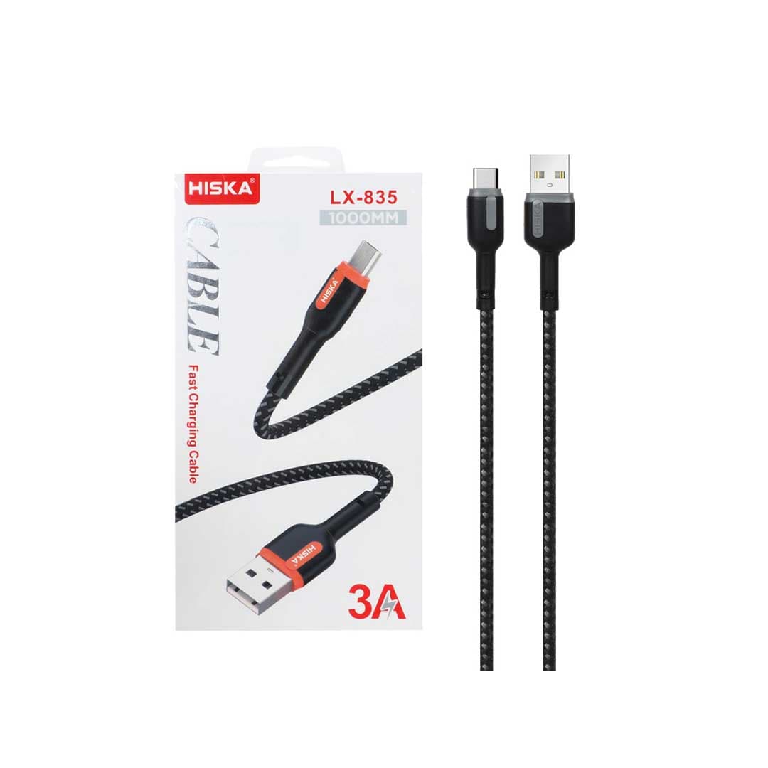 کابل شارژ فست HISKA Type-C مدل LX-835 – مشکی