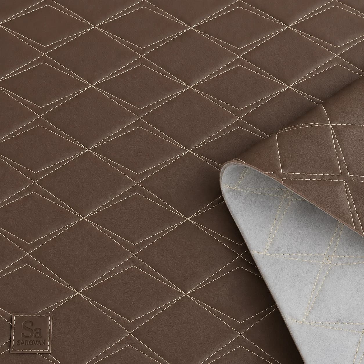 چرم PVC گل‌دوزی سه‌بعدی کراس سارووان – کد E-L-۱۵
