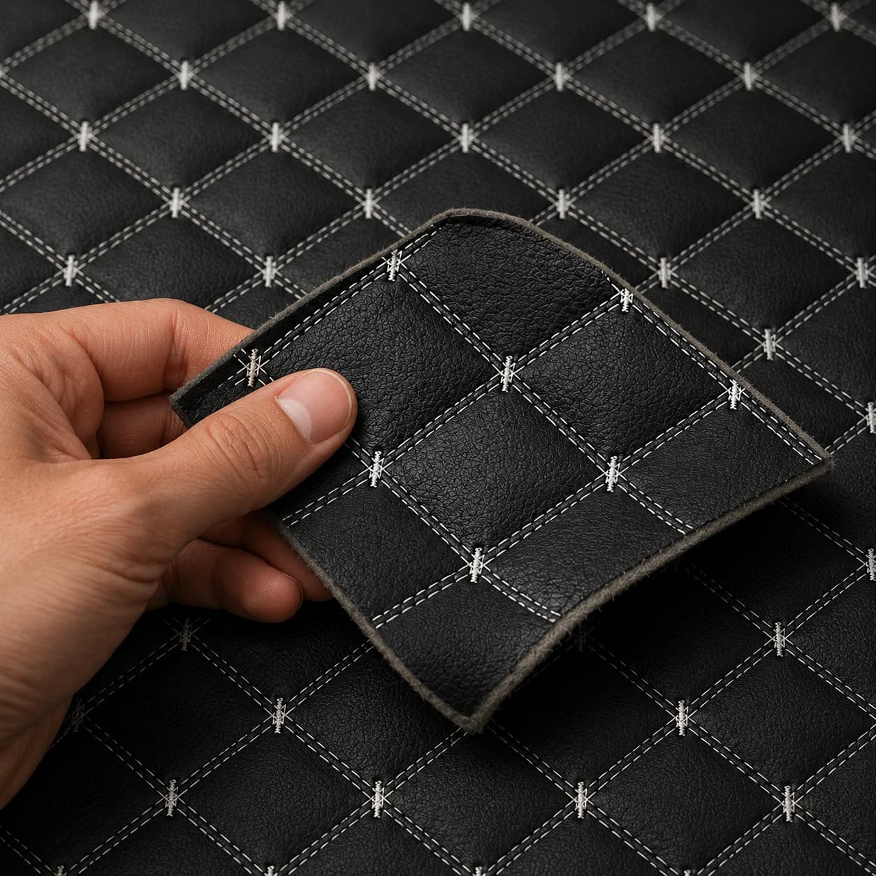 چرم PVC گل‌دوزی سه‌بعدی نت سارووان – کد E-L-۱۷
