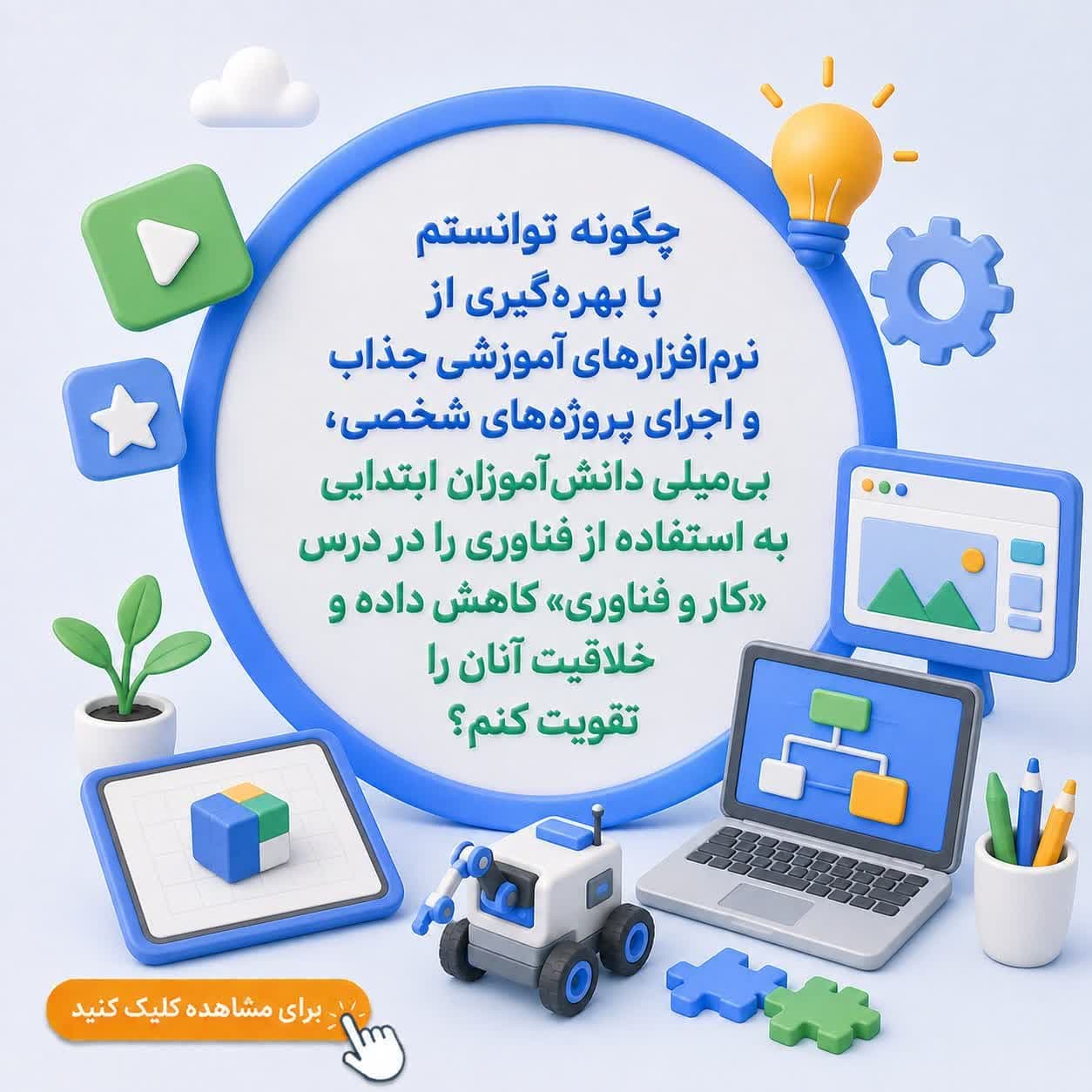 چگونه توانستم با بهره‌گیری از نرم‌افزارهای آموزشی جذاب و اجرای پروژه‌های شخصی، بی‌میلی دانش‌آموزان ابتدایی به استفاده از فناوری را در درس «کار و فناوری» کاهش داده و خلاقیت آنان را تقویت کنم؟ — تصویر ۲