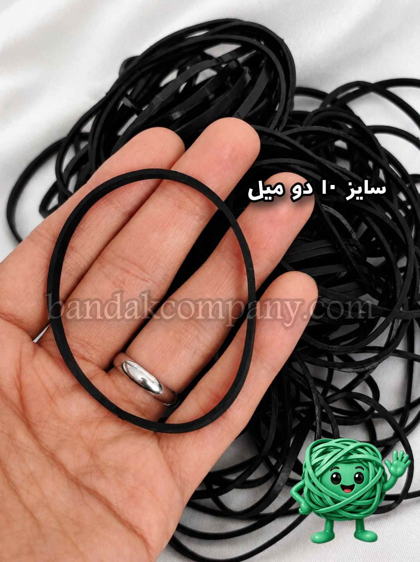 کش حلقه ای مشکی بندک | سایز 10 دومیل | 1000 گرمی — تصویر ۲