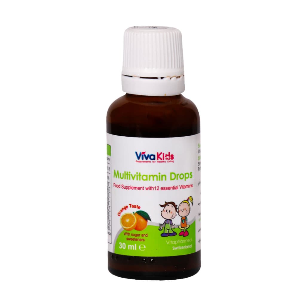قطره مولتی ویتامین ویواکیدز 30 میلی لیتر (بدون کارتن) Viva Kids Multivitamin Drops 30 ml