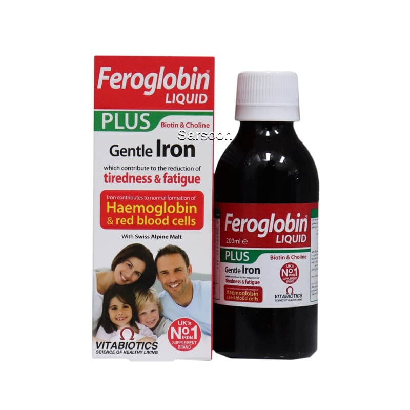 شربت فروگلوبین پلاس ویتابیوتیکس 200 میلی لیتر (بدون کارتن) Vitabiotics Feroglobin Plus Liquid 200 ml — تصویر ۲