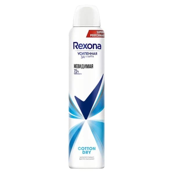 اسپری دئودورانت 72 ساعته زنانه رکسونا Rexona COTTON DRY حجم 200 میل