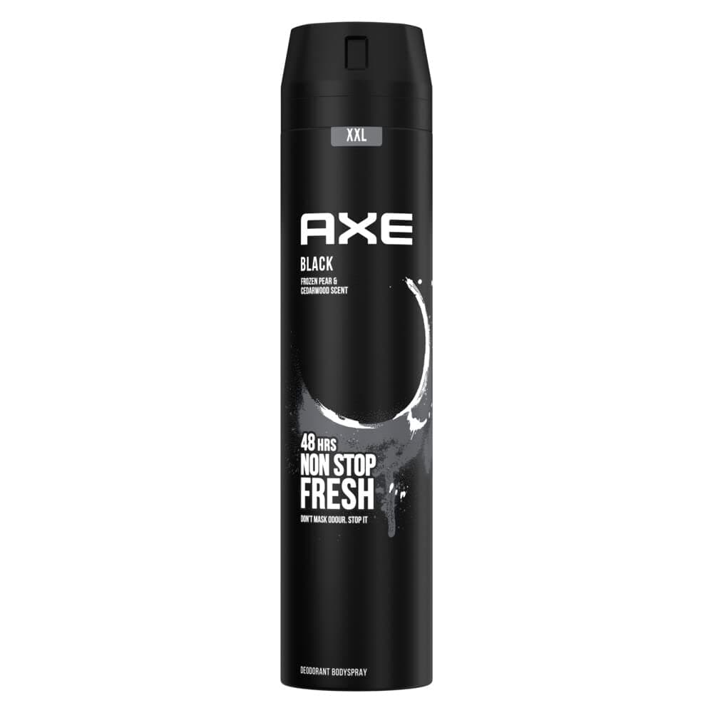 اسپری بدن اکس رایحه سدر و گلابی AXE BLACK حجم 250 میل