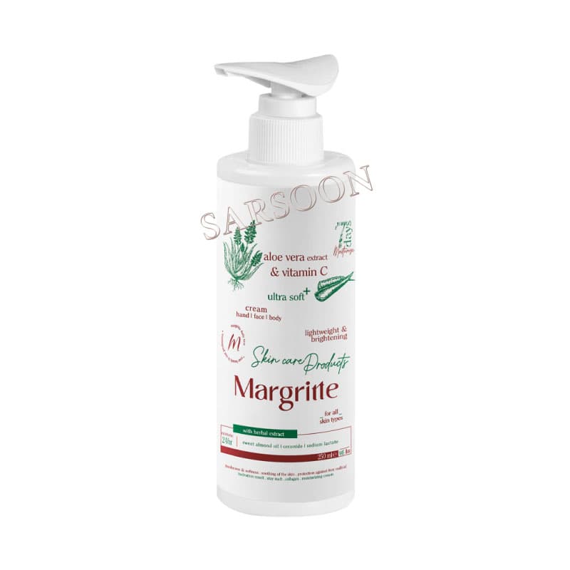 کرم مرطوب کننده آلوئه ورا و ویتامین C مارگریت 250 میلی لیتر Margritte Aloe Vera and Vitamin C Moisturizing 250 ml