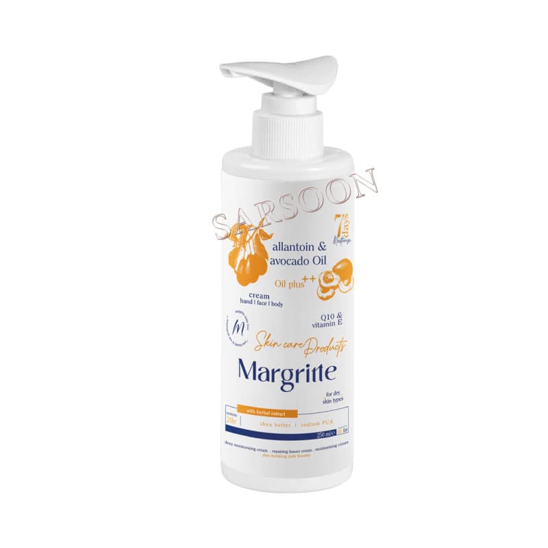 کرم مرطوب کننده آلانتوئین و آووکادو مارگریت 250 میلی لیتر Margritte Allantoin And Avacado Oil Moisturizing Cream 250 ml