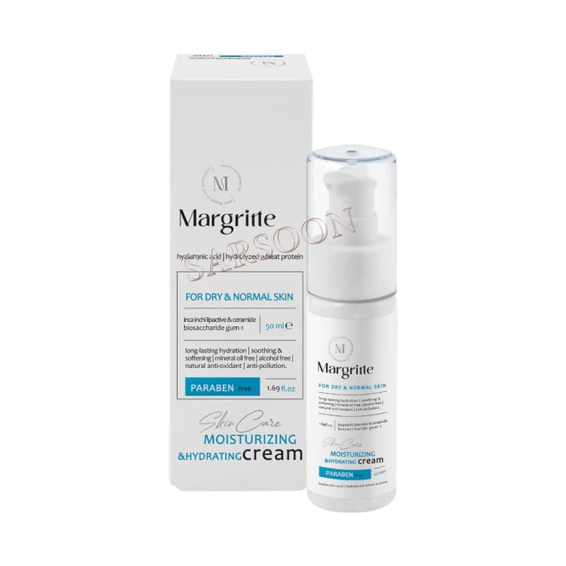 کرم مرطوب کننده و آبرسان قوی پوست خشک و نرمال مارگریت 50 میلی لیتر Margritte Moisturizing And Hydrating Cream 50 Ml