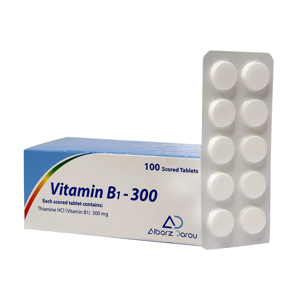 قرص ویتامین B1 300 میلی گرم البرز دارو 100 عدد (تاریخ نزدیک) Alborz Darou Vitamin B1 300 Tabs