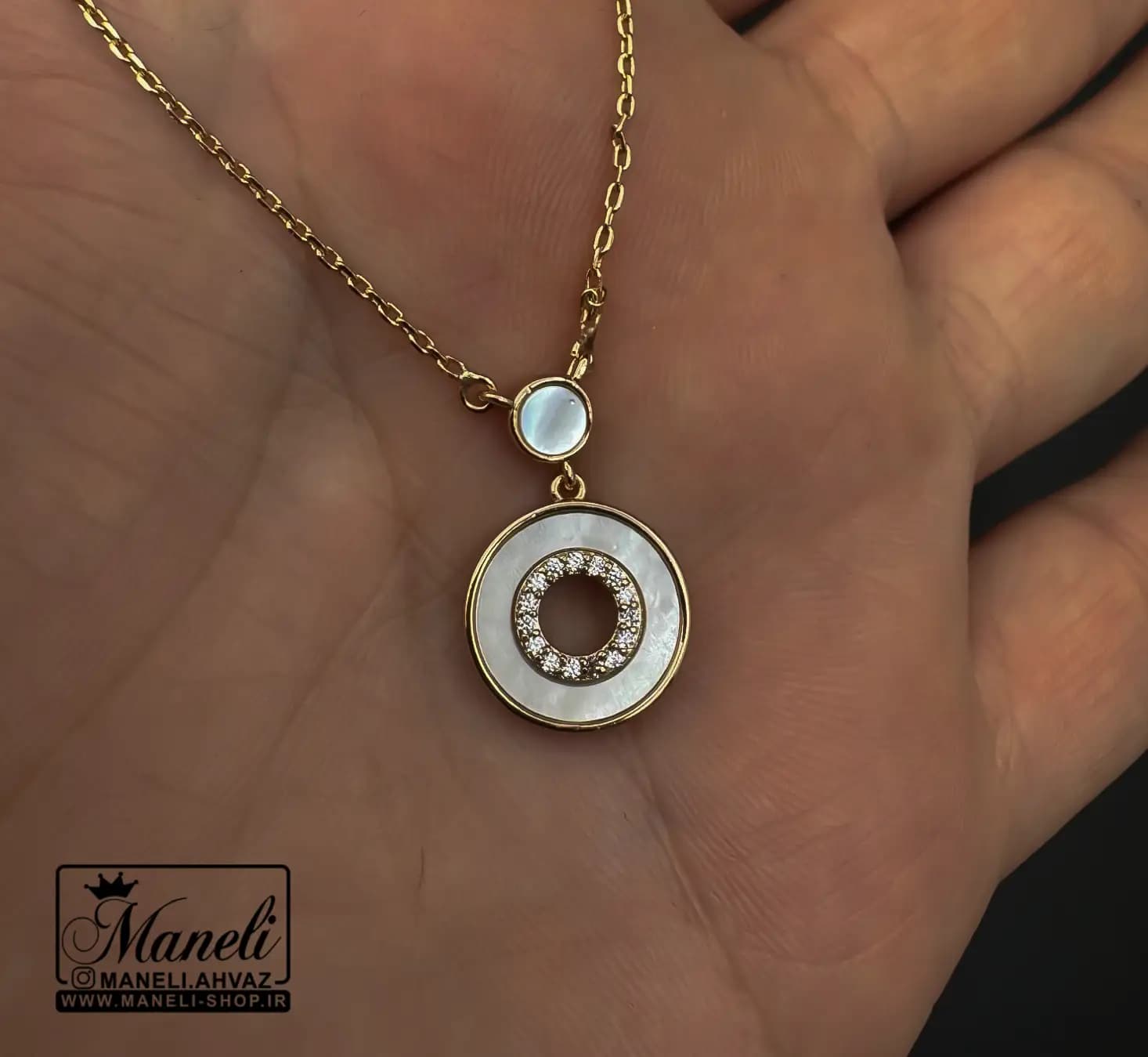 گردنبند طرح گرد ظریف مشابه طلا | ژوپینگ — تصویر ۳