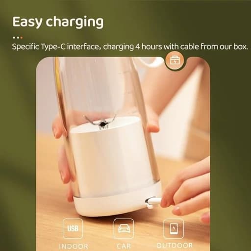 مخلوط کن قابل حمل وجویسر و شیکر مدل Fresh Juice 500ml شارژی — تصویر ۷