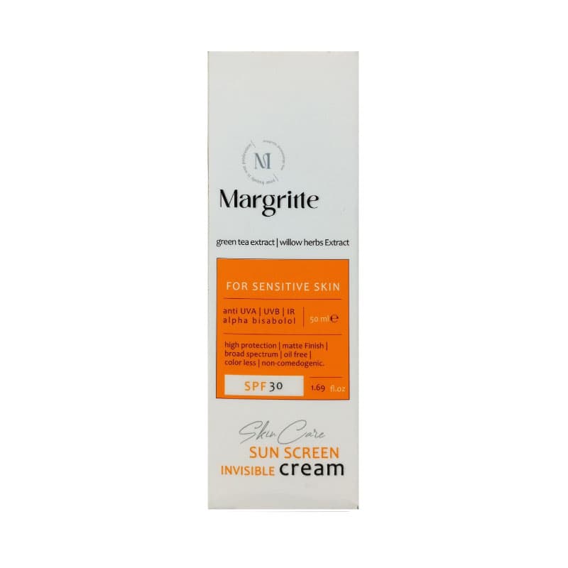 کرم ضدآفتاب بی رنگ پوست حساس مارگریت 50 میلMarguerite colorless sunscreen cream for sensitive skin 50 ml