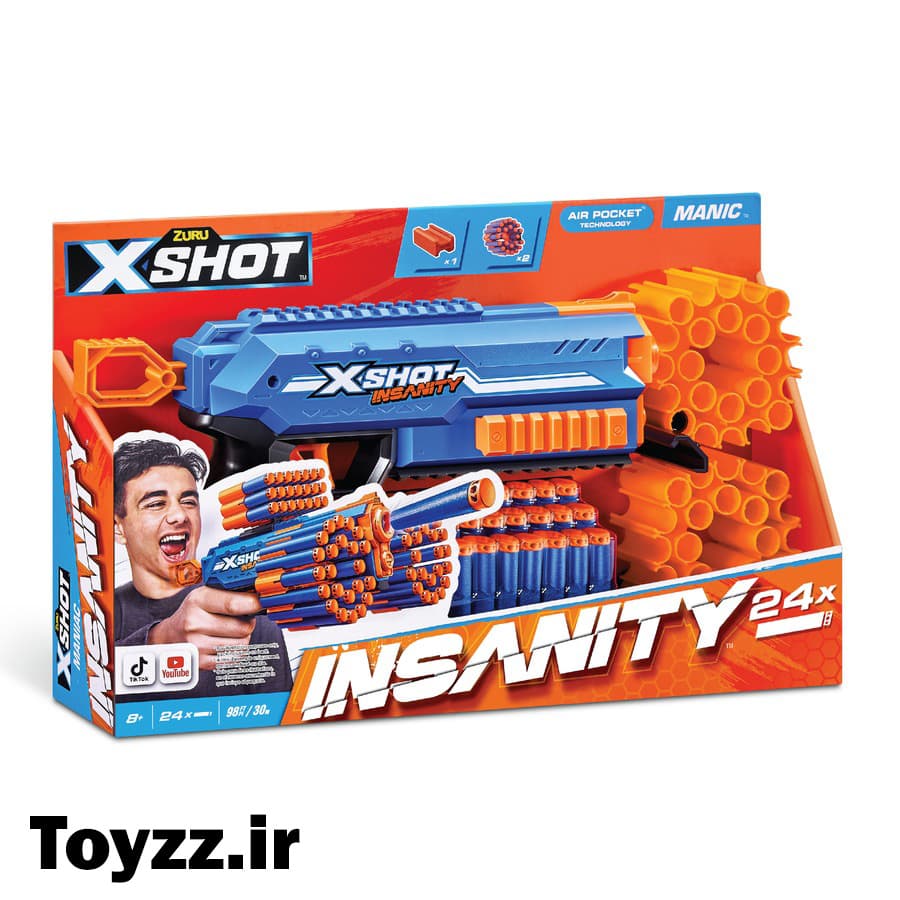 تفنگ ایکس شات X-SHOT سری InsanityManic کد 36603 — تصویر ۵