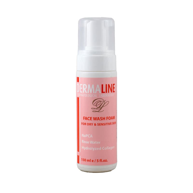 فوم شوینده صورت پوست خشک و حساس درمالاینFace Wash Foam For Dry And Sensitive Skin