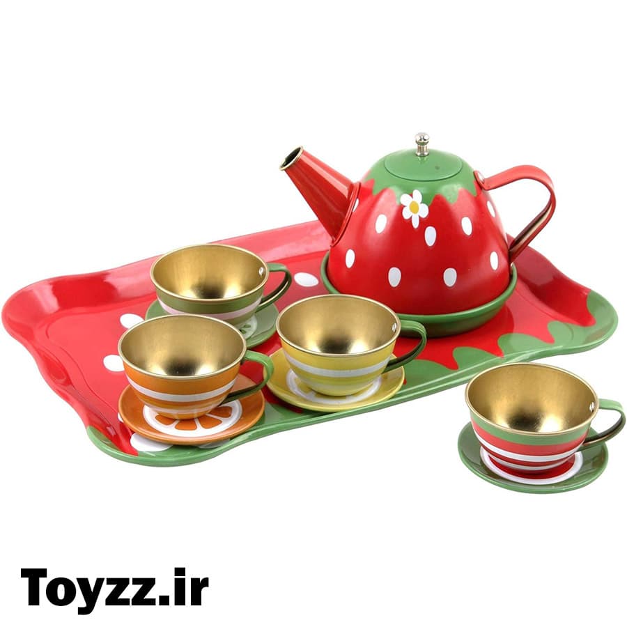 ست اسباب بازی چای خوری فلزی 14 تکه طرح میوه ای — تصویر ۳