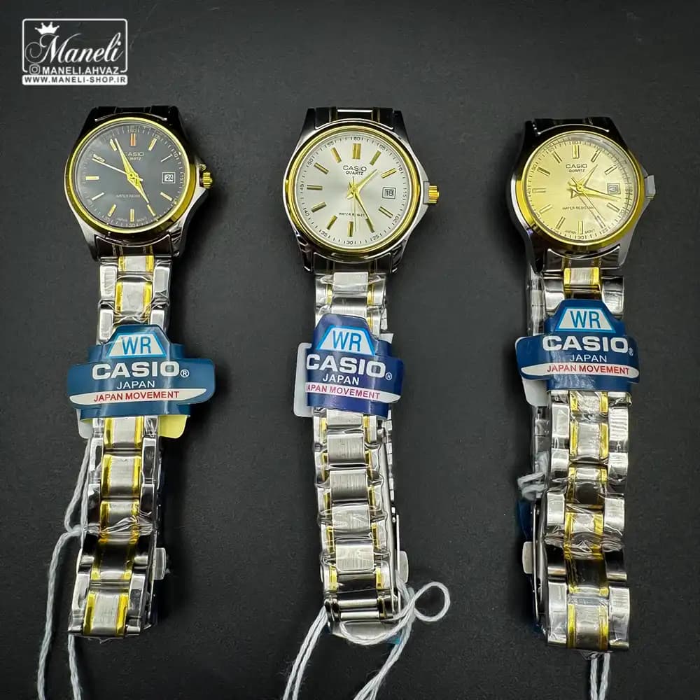 ساعت زنانه کاسیو صفحه گرد دورنگ Casio