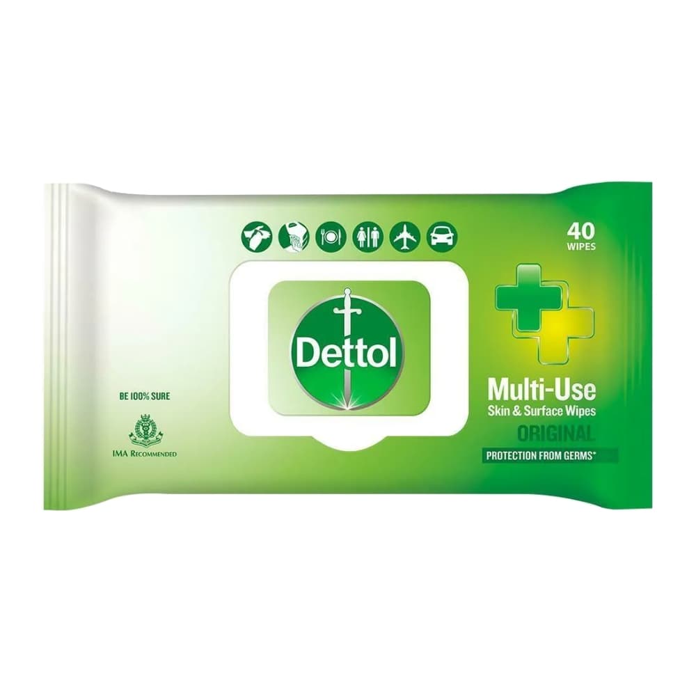 دستمال مرطوب چند منظوره پوست و سطوح دتول Dettol بسته 40 عددی — تصویر ۸