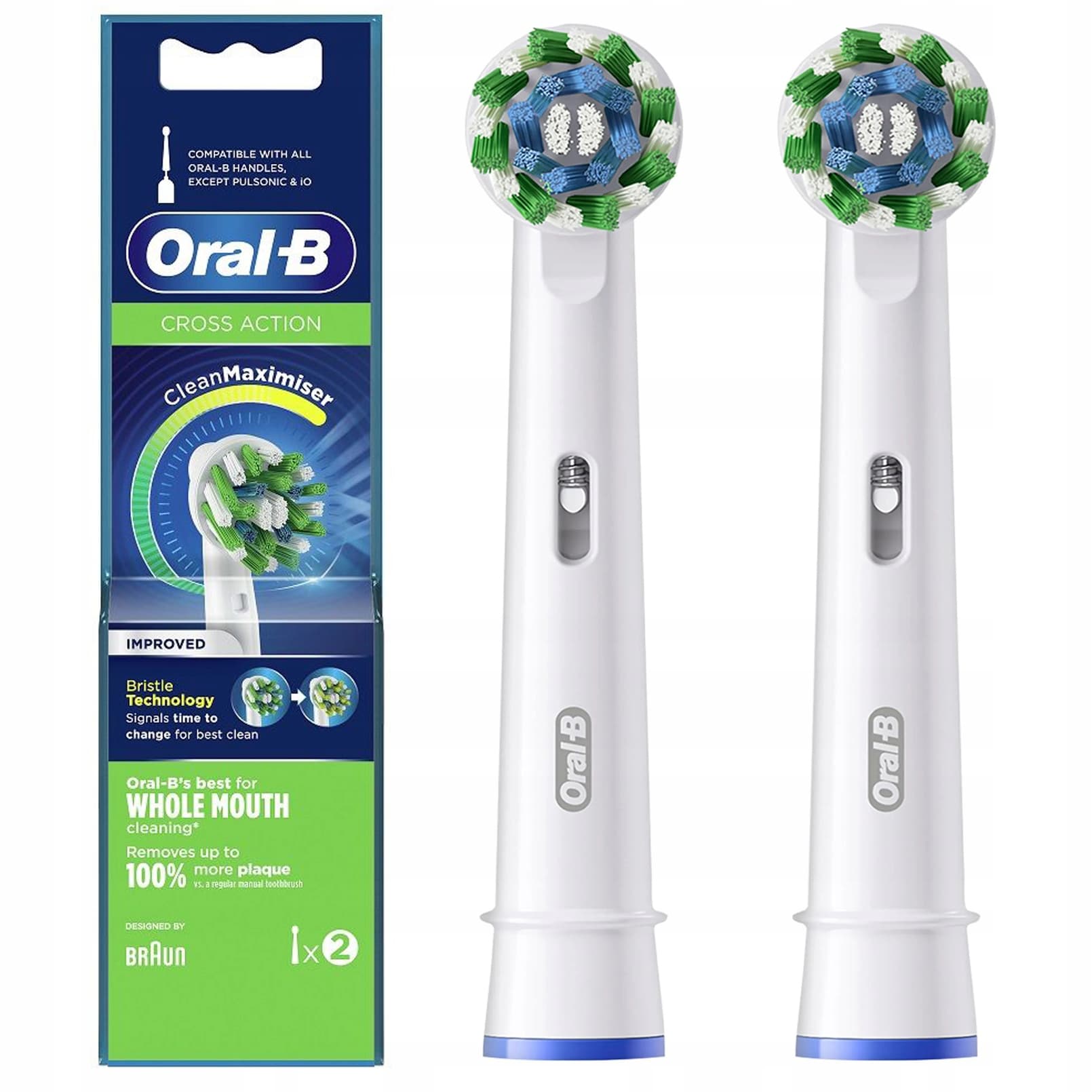 سری یدک مسواک برقی اورال بی Oral-B Cross Action بسته 2 عددی