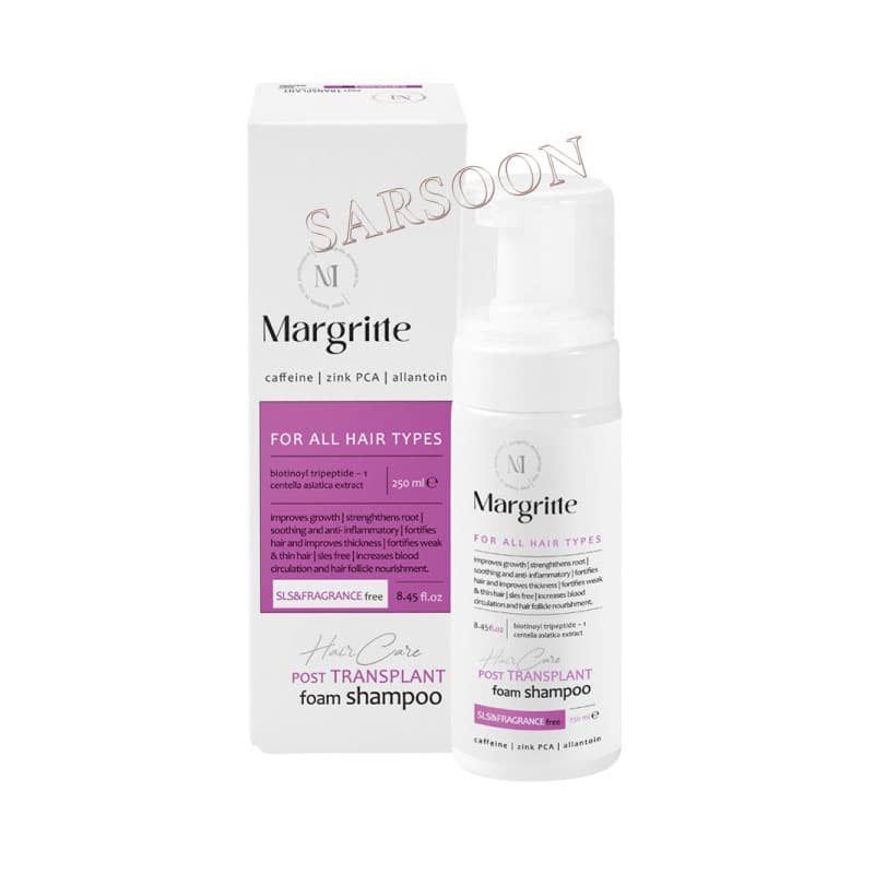 شامپو فوم پس از کاشت مو مارگریت 150 میلی لیتر Margritte Foam Shampoo For All Hair Types 150 ml