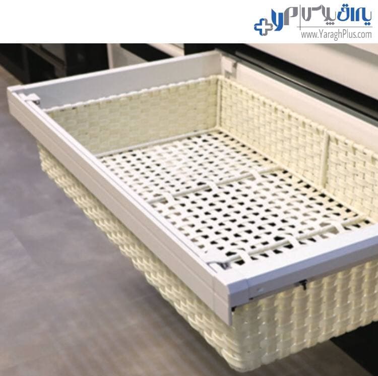 سبد حصیری ریلی داخل کمد لباس رنگ سفید طرح ایتالین فانتونی j527 – j528