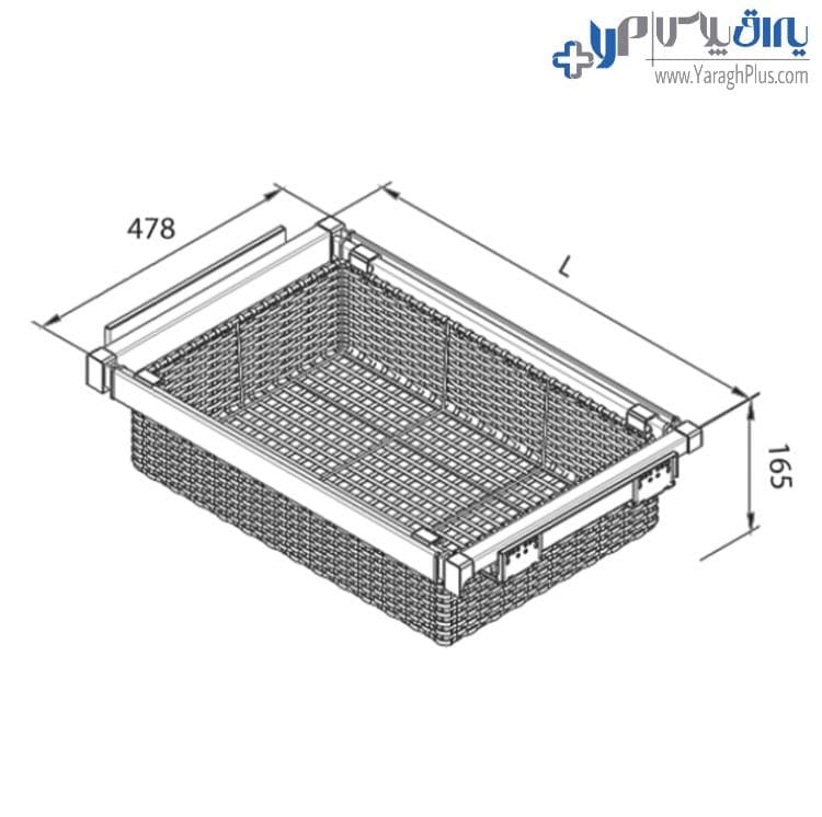 سبد حصیری ریلی داخل کمد لباس رنگ سفید طرح ایتالین فانتونی j527 – j528 — تصویر ۳
