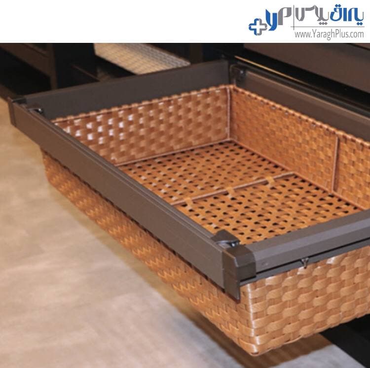 سبد حصیری ریلی داخل کمد لباس رنگ موکا طرح ایتالین فانتونی j517 – j518