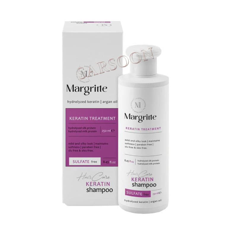 شامپو کراتینه مناسب مو کراتین شده حجم 250 میلی لیتر مارگریت Margritte Keratin Treatment Shampoo 250 ml