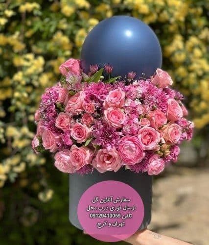 سفارش گل همراه با کیک تولد شکلاتی