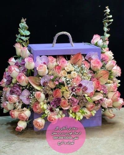 سفارش گل همراه با کیک تولد دخترانه
