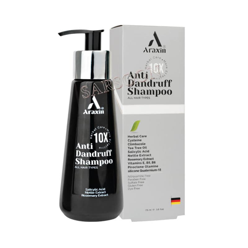 شامپو گیاهی ضد شوره و تقویت کننده مو آراکسین 175 میلی لیتر Araxin Herbal Anti Dandruff Shampoo 175 Ml