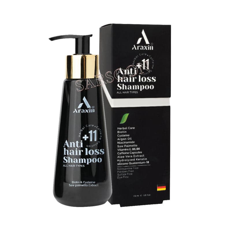شامپو گیاهی ضد ریزش و تقویت کننده مو آراکسین 175 میلی لیتر Araxin Anti Hair Loss Shampoo