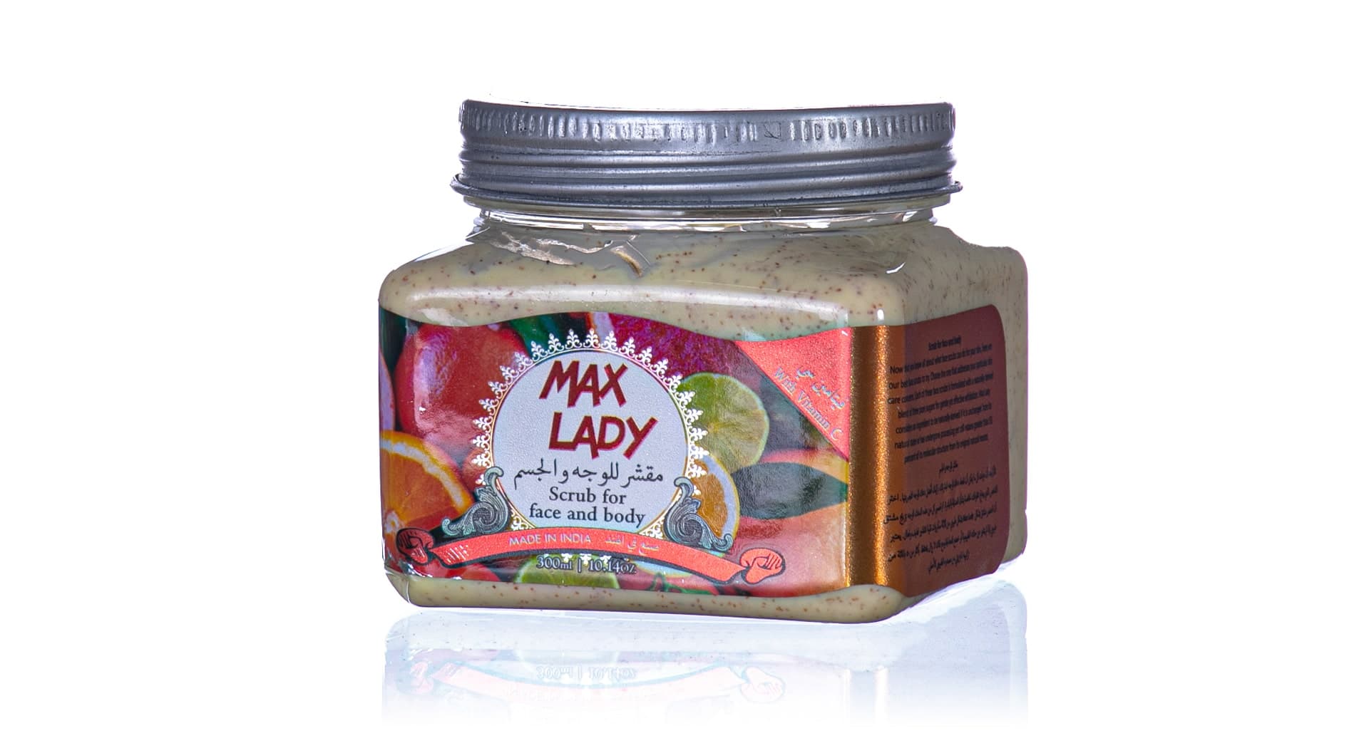 اسکراب شنی صورت و بدن ویتامین C مکس لیدی 300ml