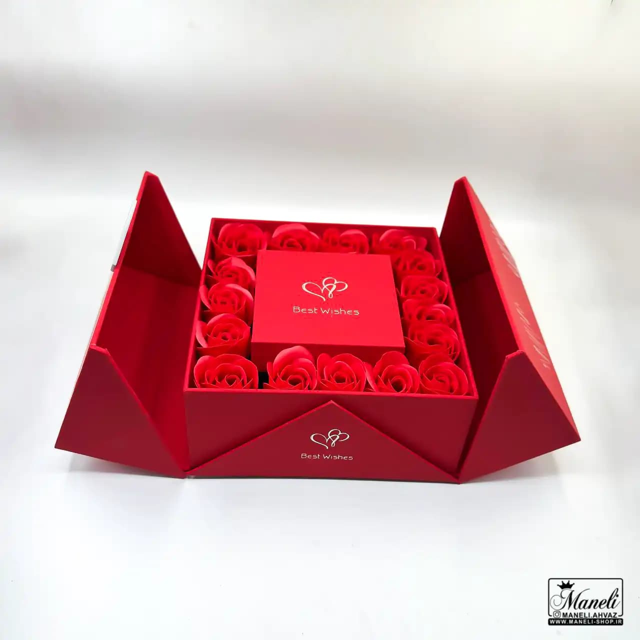 باکس گل هدیه ای ولنتاینی قرمز ( وارداتی)