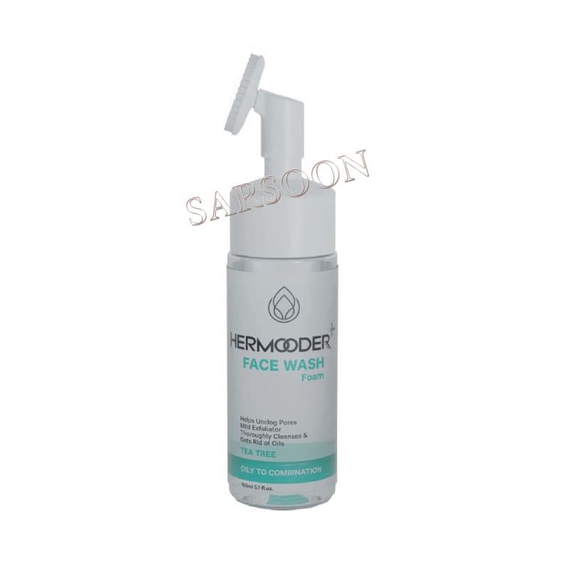 فوم شستشو صورت مدل Tea Tree حجم 150 میلی لیتر هرمودر Hermooder Plus Tea Tree Face Wash Foam 150ml