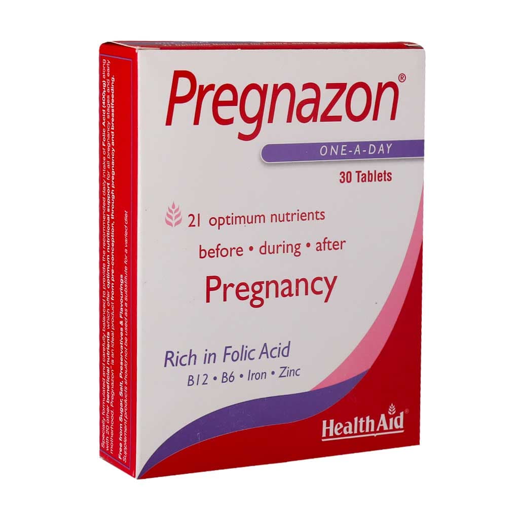 قرص پرگنازون هلث اید ۳۰ عددی Health Aid Pregnazon 30 Tabs