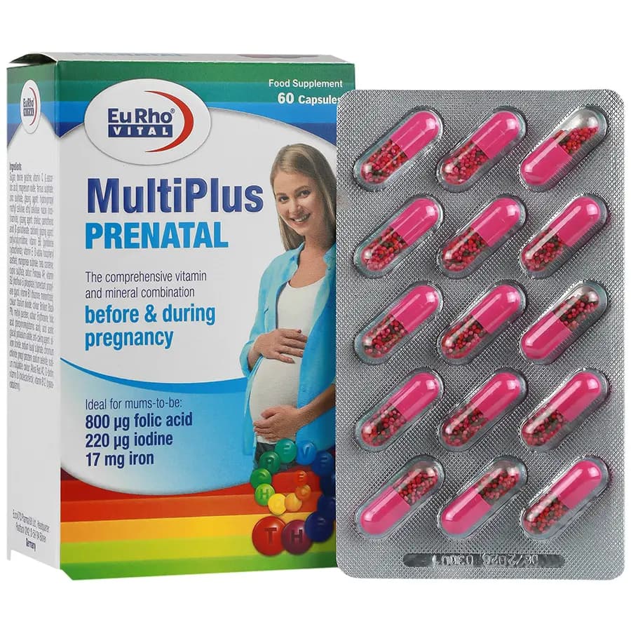 کپسول مولتی پلاس پریناتال یوروویتال 60 عددی MultiPlus Prenatal Eurho Vital