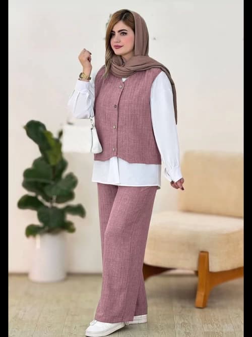 لباس زنانه ست سه‌ تکه پارسین؛ انتخابی شیک، کاربردی و با کیفیت — تصویر ۶