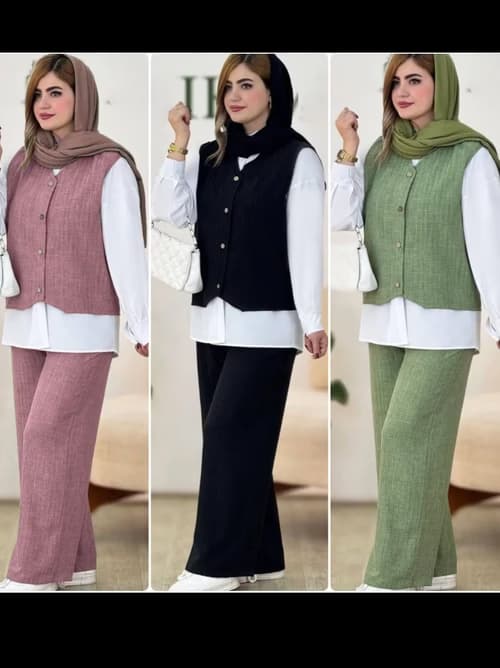 لباس زنانه ست سه‌ تکه پارسین؛ انتخابی شیک، کاربردی و با کیفیت