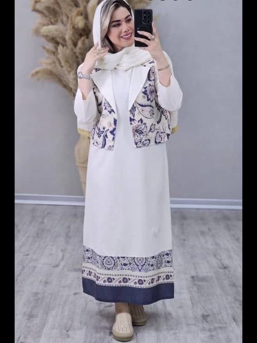 کت و سارافن مدل ندا – شیک، زنانه و مناسب هر موقعیتی — تصویر ۳