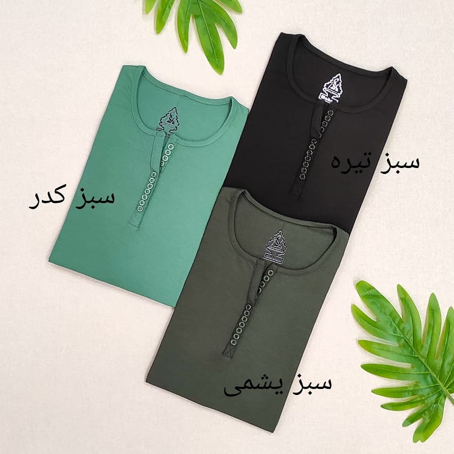تیشرت سایز بزرگ ویژه مدل دکمه دار کد TSH92 — تصویر ۴