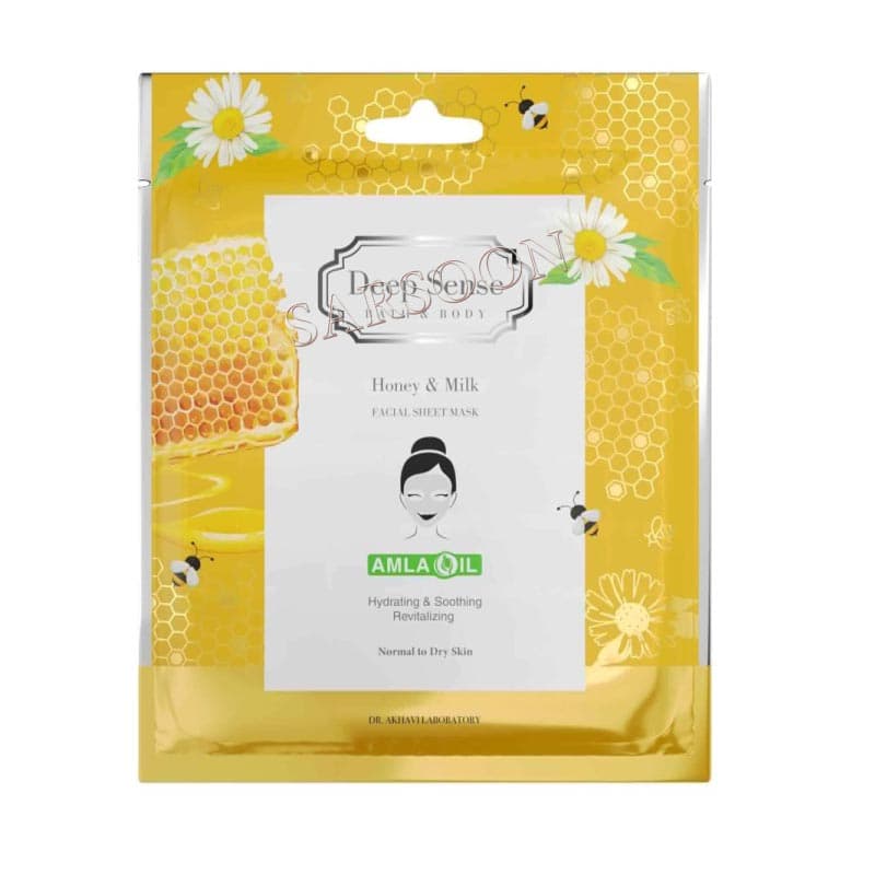 ماسک صورت نقابی شیر و عسل دیپ سنس Deep Sense Honey And Milk Facial Sheet Mask