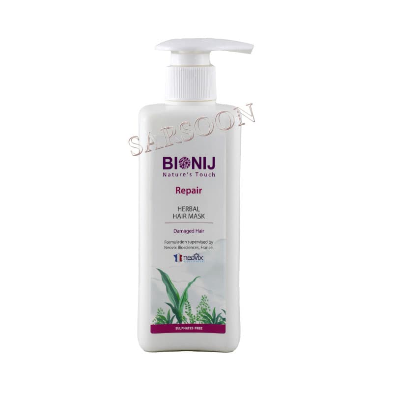 ماسک موی گیاهی Rapair بیونیج-مخصوص موهای آسیب دیده Herbal Hair Mask For Damaged Hair Bionij-Repair