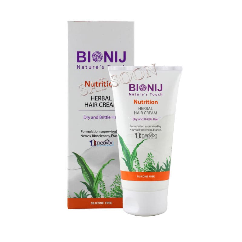 کرم گیاهی موهای خشک و شکننده بیونیج 150 میل Bionij herbal cream for dry and brittle hair 150 ml