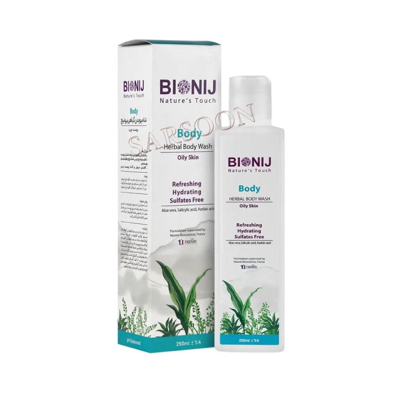 شامپو بدن گیاهی پوست چرب بیونیج 250میلی لیتر BIONIJ BODY HERBAL BODY WASH 250ml — تصویر ۲