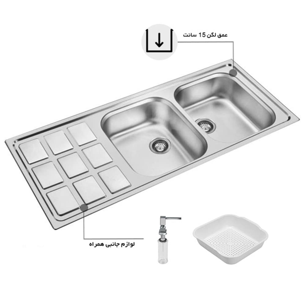 سینک اخوان توکار کد 368 — تصویر ۳