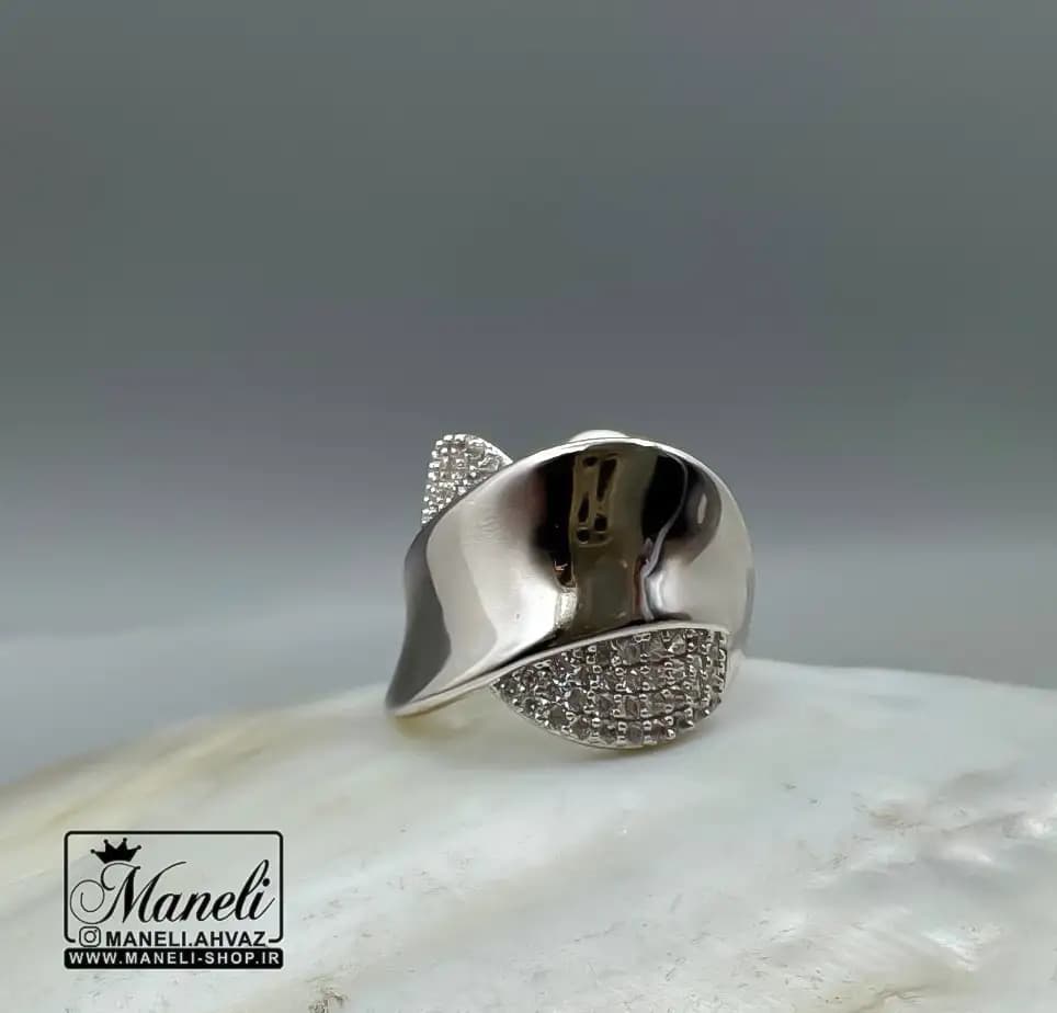 انگشتر زنانه ژوپینگ نقره ای نگین دار سایز 7 |14040973