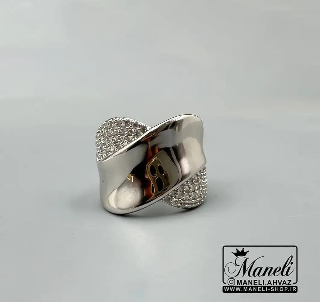 انگشتر زنانه ژوپینگ نقره ای نگین دار سایز 7 |14040973 — تصویر ۳